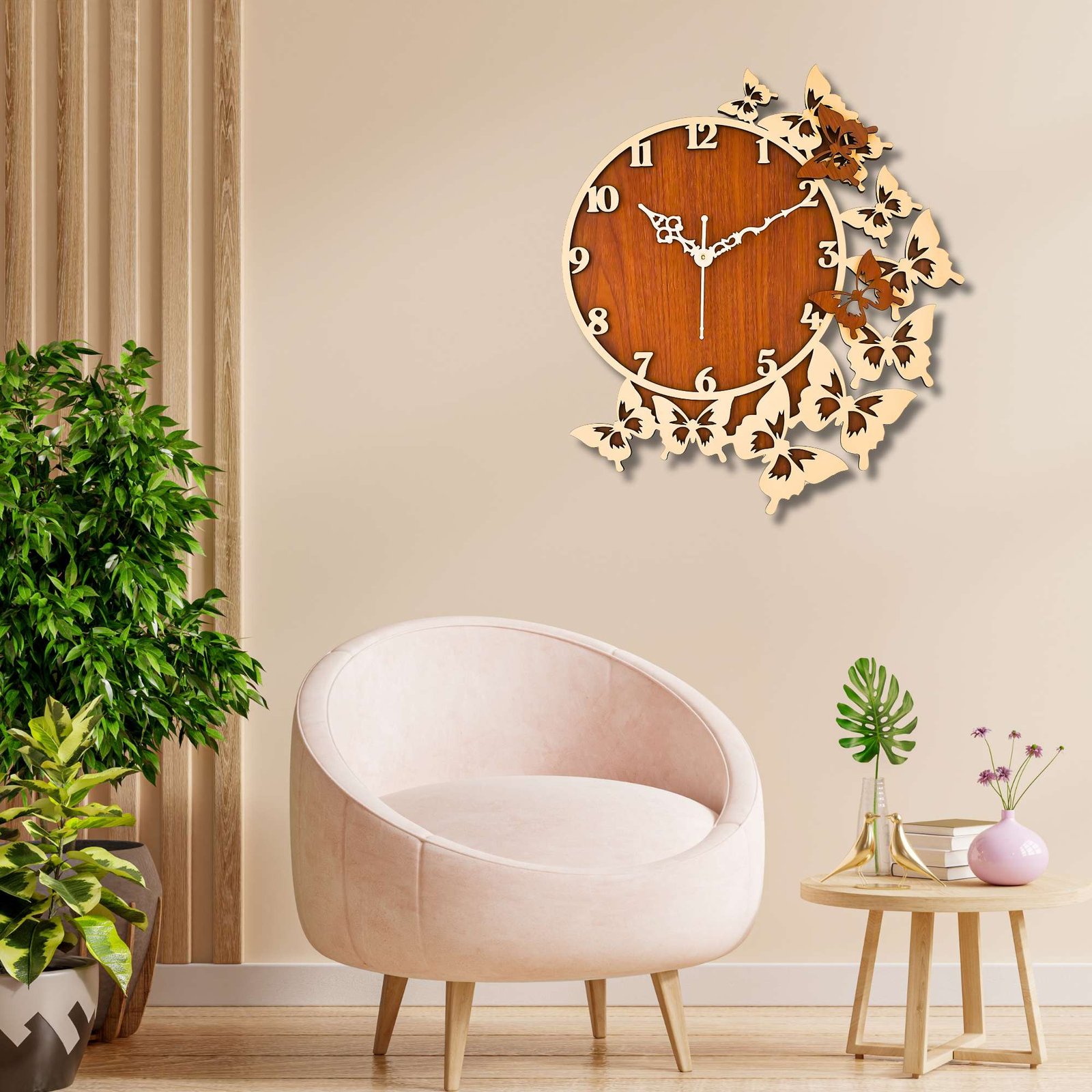 Wooden Silent Non-Ticking Wall Clock for Home Stylish Latest Designer Wall Clock for Home Living Room Bedroom Office Hall