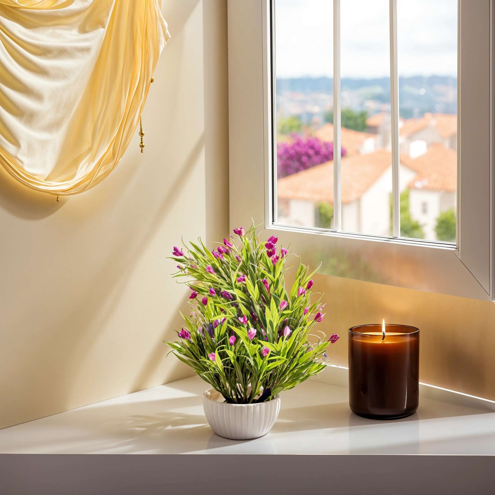 Artificial Plants with Pot Showcase Decoration Plants Green Flowers | Fake Plant | Artificial Plants for Home Decor Office Gifting Plants Decorative Potted Plants (RV-AP11) - Image 4