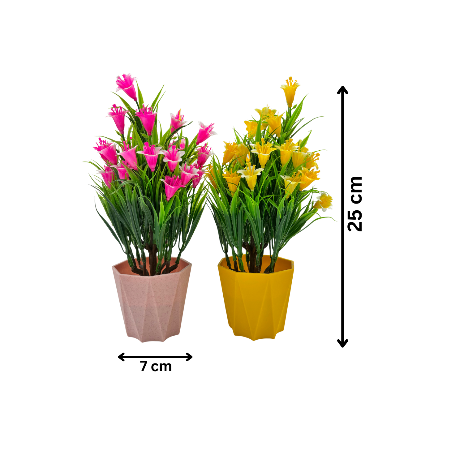 RANI'S CRAFTSÂ Plastic Small Mini Set Of 5 Artificial Plant With Pot Artificial Potted Plants Set Of 5 Home Decor Indoor Small Plants Pot Flowers For Table Desk Decoration (RV-AP4) - Image 3