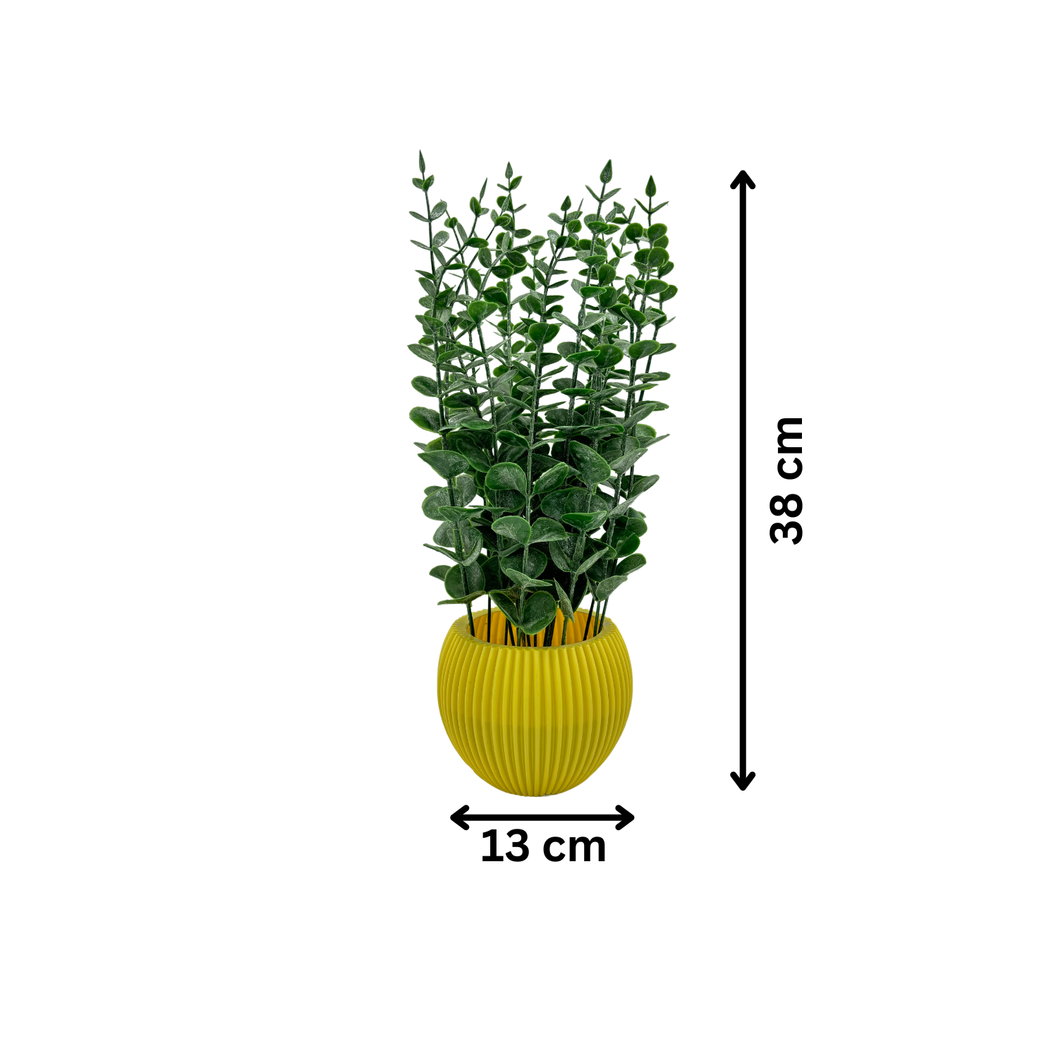 Money Leaf Flower Plants with Yellow Vase for Office Desk,Fake Plant with Plastic Pots for Home,Shower Room Decoration (RV-AP1) - Image 4
